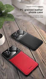 PU Leather Mirror Glass Phone Back Cover