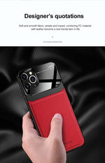 PU Leather Mirror Glass Phone Back Cover