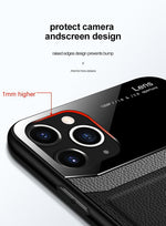 PU Leather Mirror Glass Phone Back Cover
