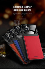 PU Leather Mirror Glass Phone Back Cover