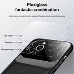 PU Leather Mirror Glass Phone Back Cover