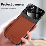 PU Leather Mirror Glass Phone Back Cover