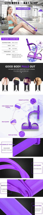 4 Tubes Latex Foot Elastic Pull Rope