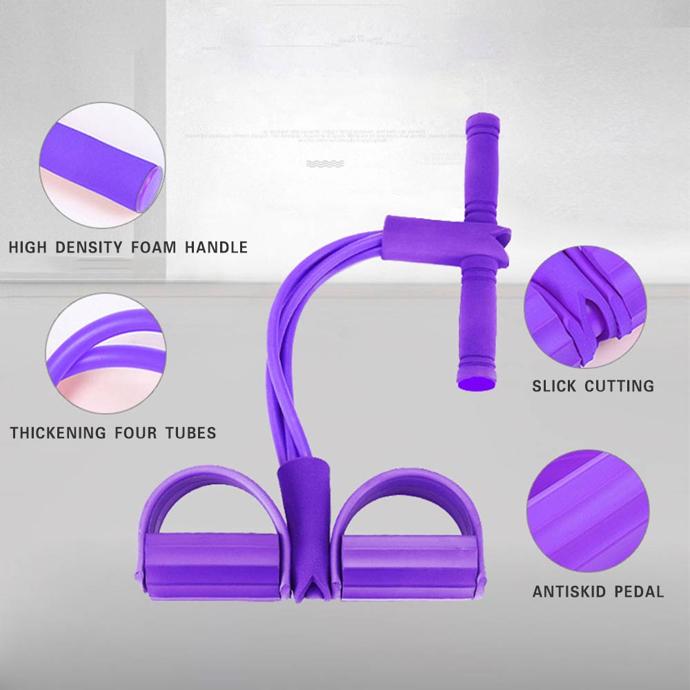 4 Tubes Latex Foot Elastic Pull Rope